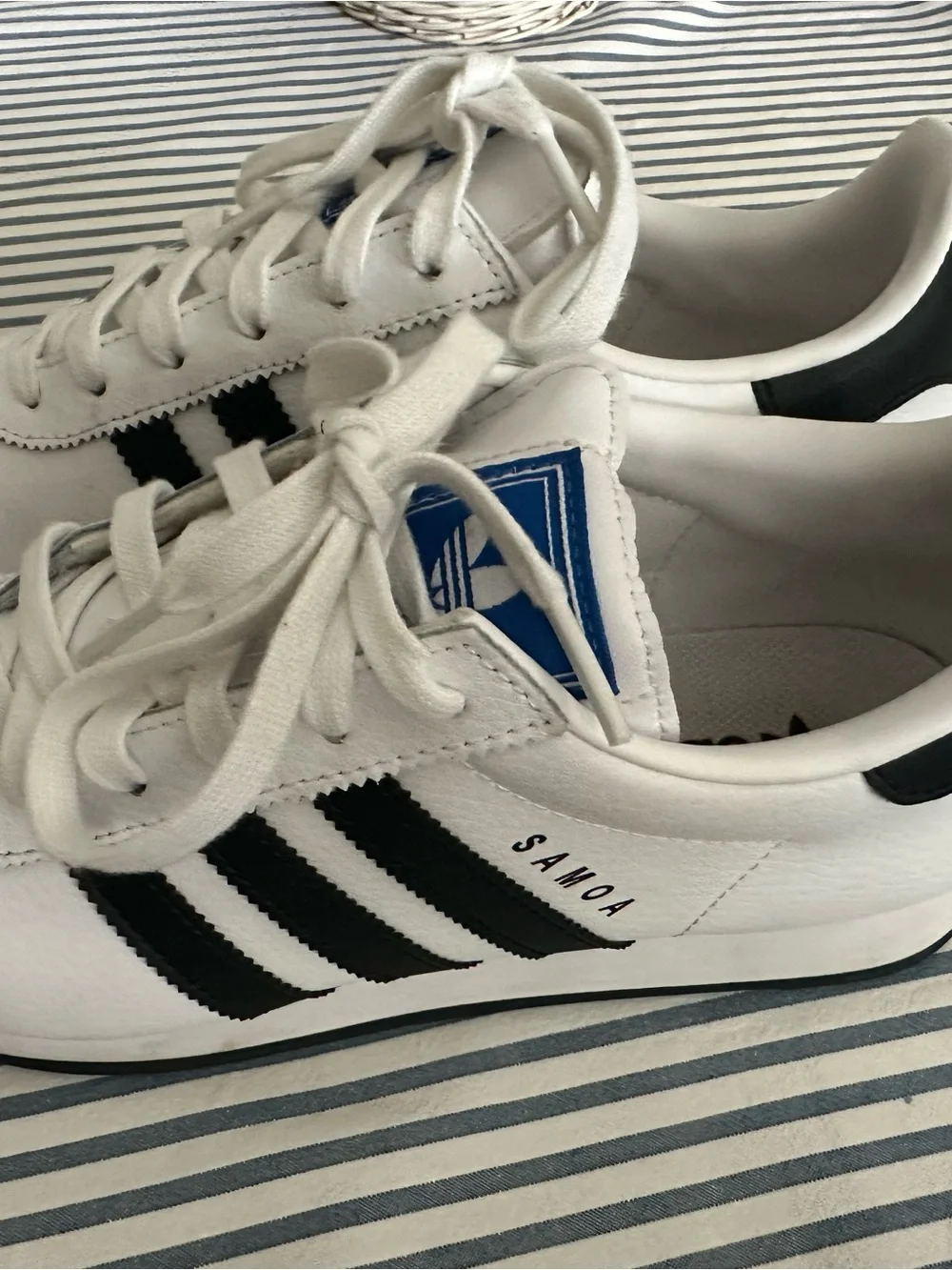 adidas Samoa White with Black Stripes Men's Sneakers